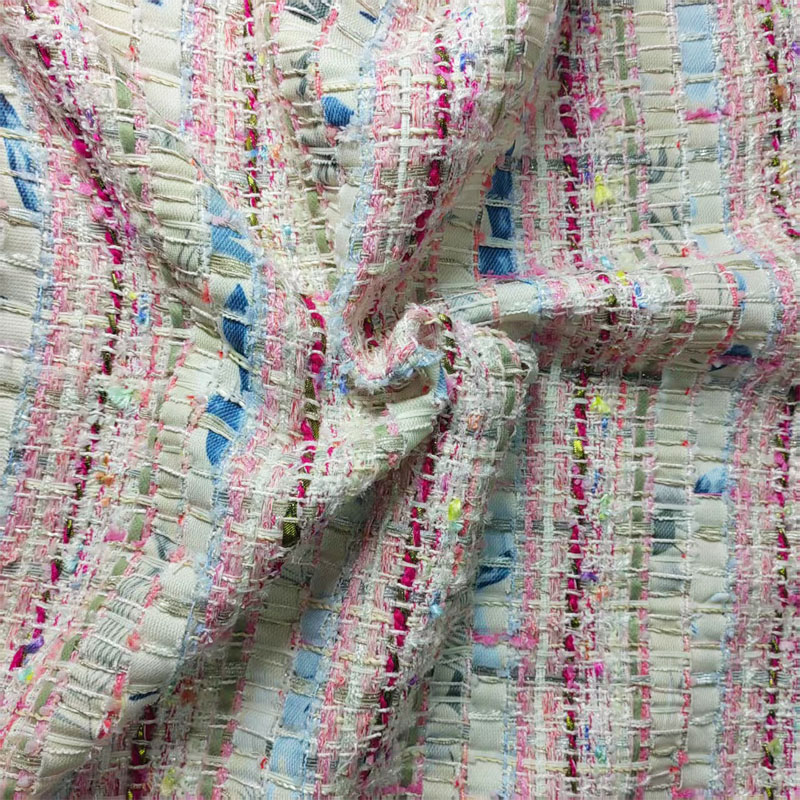 Sewing Tweed - Pembe ve Beyaz Dokuma Şerit Ipliği