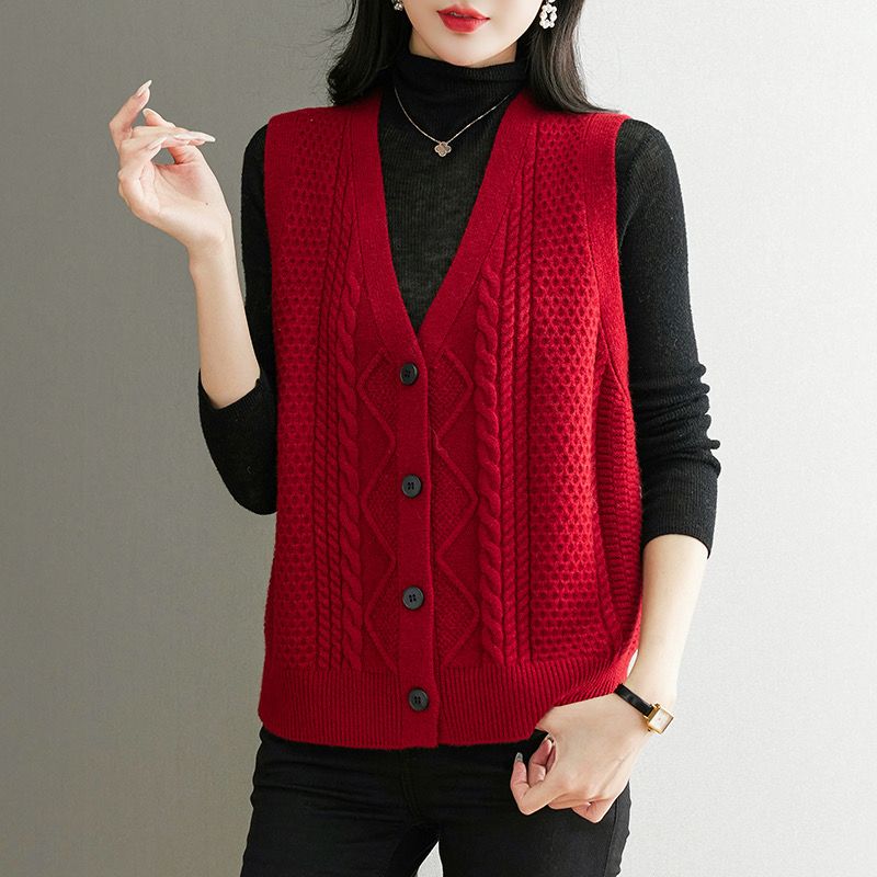 Sewing Vest - Örme kazak yeni sonbahar yelek yelek