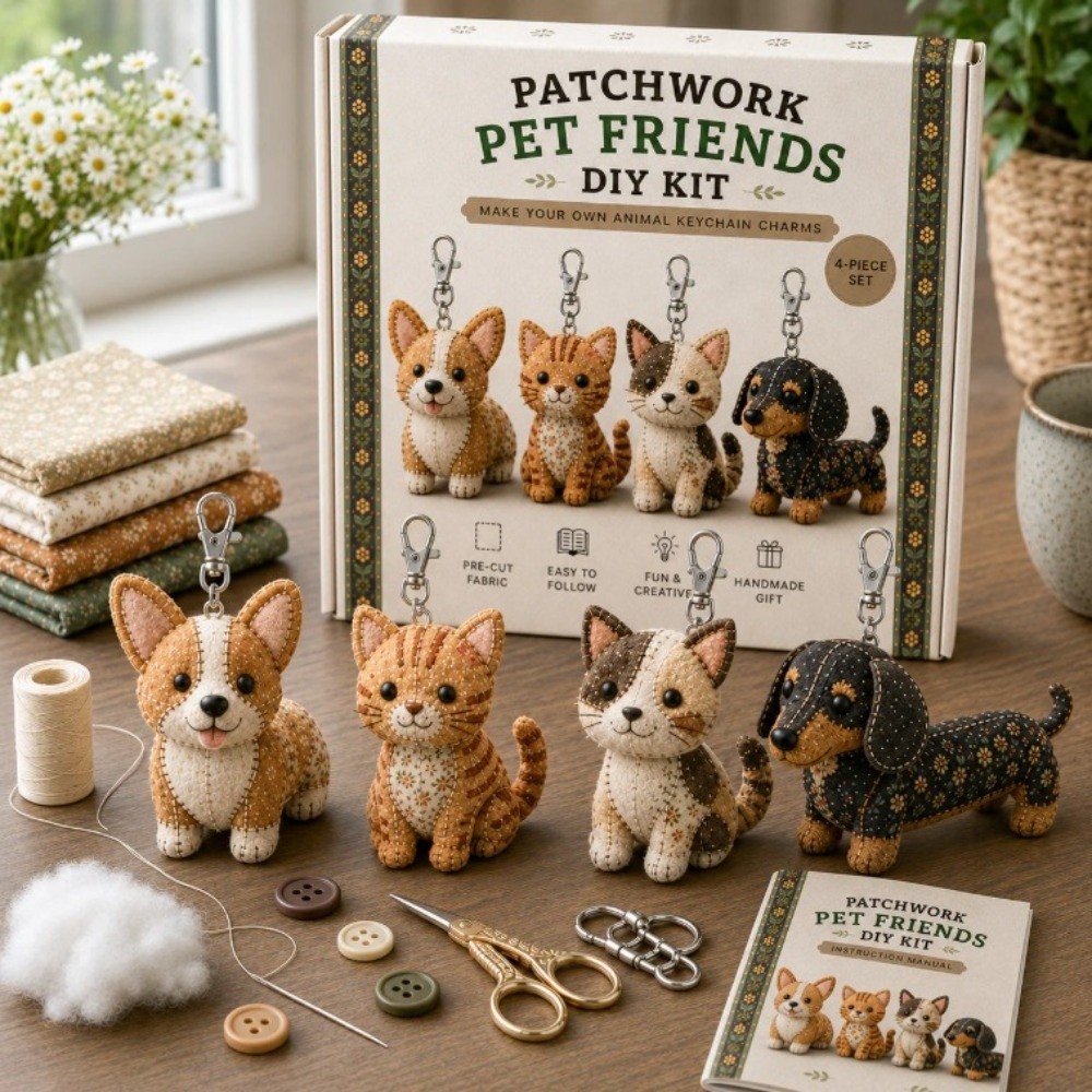 Textile Sewing Kit - Önceden Kesilmiş Kumaş 3D Keçe Dikiş