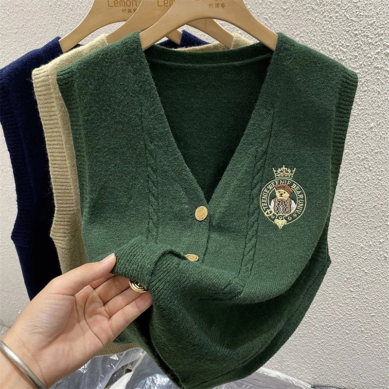 Yeni işlemeli ayı örme gevşek  - Sewing Vest incelemesi ve fiyatı