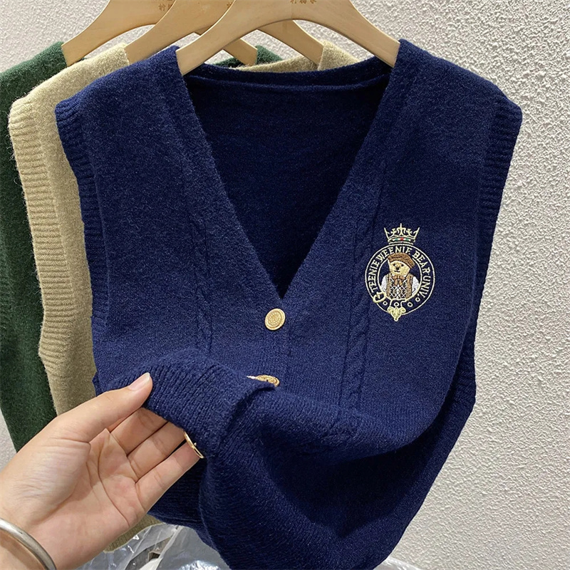 Yeni işlemeli ayı örme gevşek  - Sewing Vest incelemesi ve fiyatı