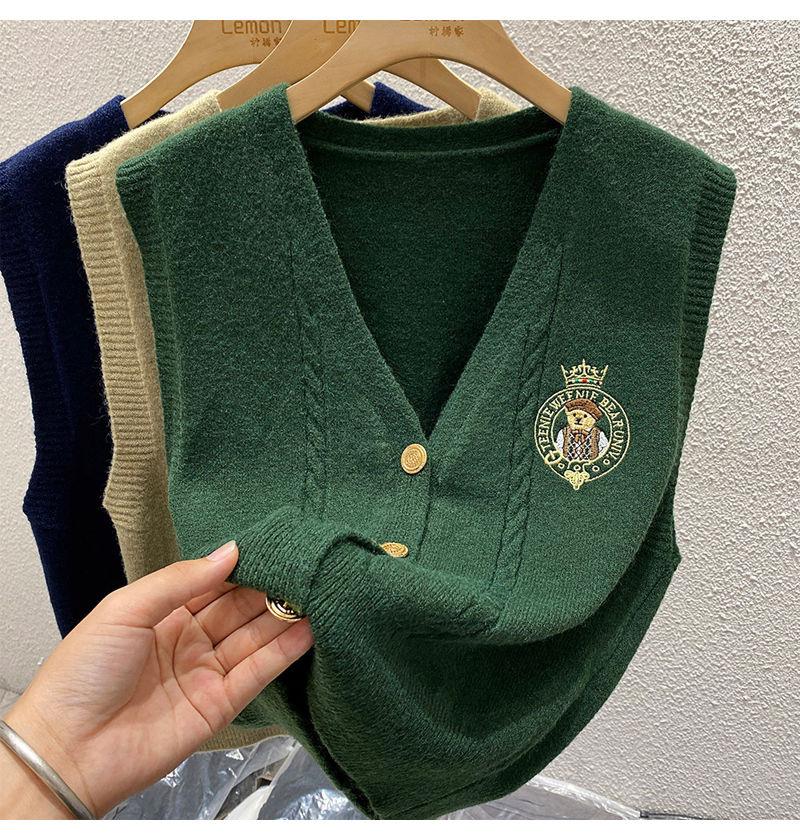 Yeni işlemeli ayı örme gevşek  - Sewing Vest incelemesi ve fiyatı