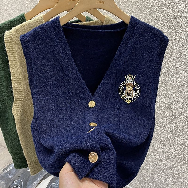 Yeni işlemeli ayı örme gevşek  - Sewing Vest incelemesi ve fiyatı